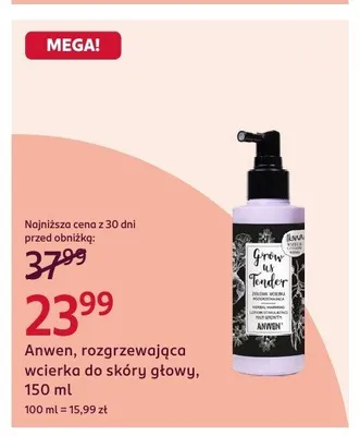 Rozgrzewająca wcierka do skóry głowy Anwen 150ml promocja w Rossmann