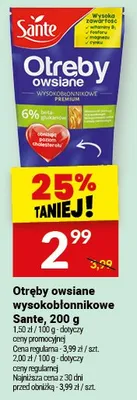 Otręby owsiane wysokobłonnikowe Sante promocja w Twój Market