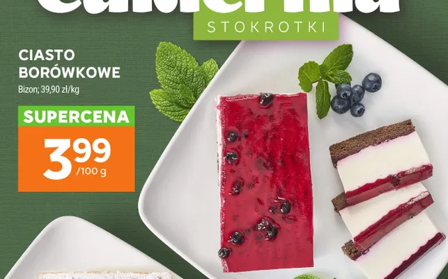 Ciasto borówkowe Bizon promocja w Stokrotka
