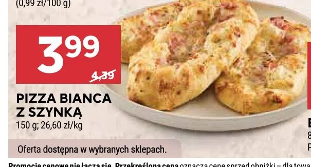 Pizza Bianca z szynką promocja w Stokrotka