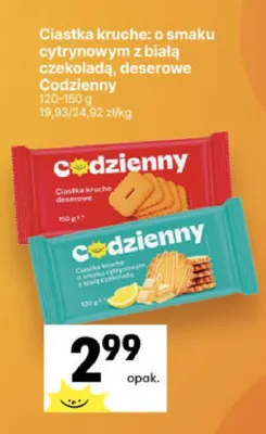 Ciastka kruche o smaku cytrynowym z białą czekoladą Codzienny promocja w Delikatesy Centrum