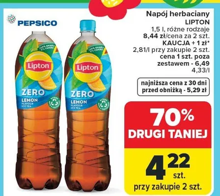Napój herbaciany Lipton promocja w Carrefour