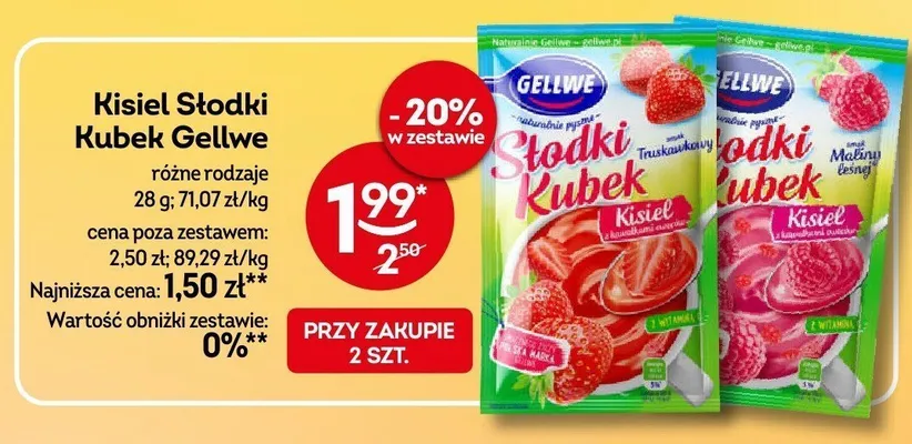Kisiel Słodki Kubek Gellwe malina leśna promocja w Żabka
