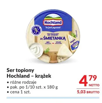Ser topiony Hochland krążek promocja w Makro