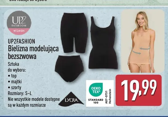 Bielizna modelująca bezszwowa UP2FASHION promocja w Aldi