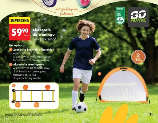 Akcesoria do treningu piłkarskiego promocja w Biedronka