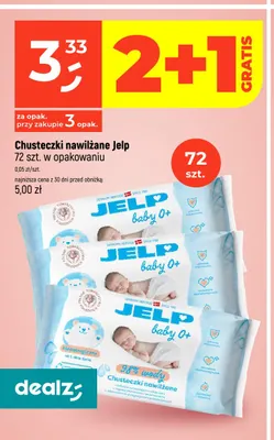 Chusteczki nawilżane Jelp Baby 0+ promocja w Dealz