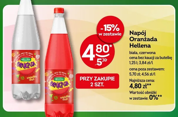 Napój Oranżada Hellena czerwona promocja w Żabka