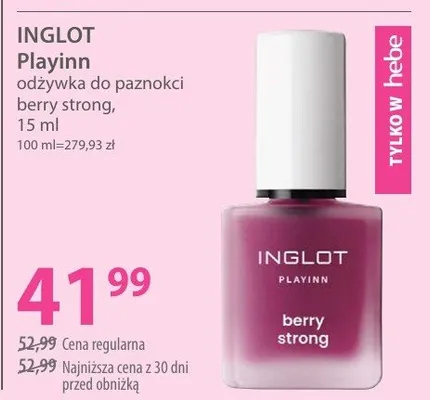 Playinn odżywka do paznokci berry strong promocja w Hebe
