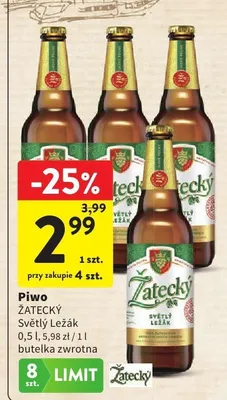 Piwo Žatecký Světlý Ležák promocja w Intermarche