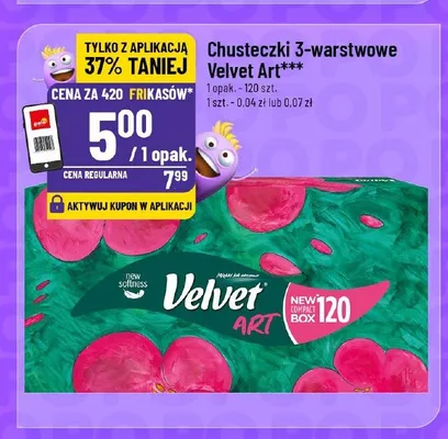 Chusteczki 3-warstwowe Velvet Art promocja w POLOmarket