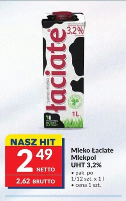 Mleko UHT Łaciate 3,2% promocja w Makro