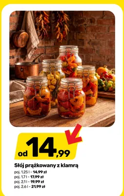 Słój prążkowany z klamrą 1,25 l promocja w Bricomarche
