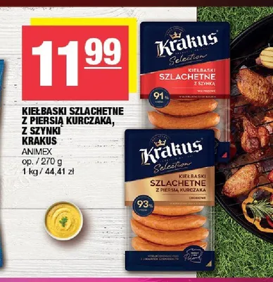 Kiełbaski szlachetne z szynki Krakus promocja w SPAR