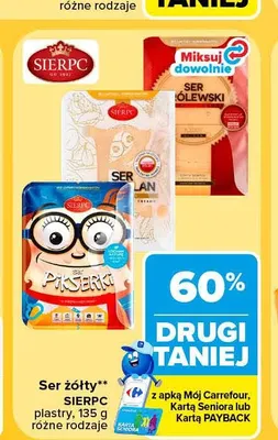 Ser żółty w plastrach Sierpc promocja w Carrefour Market