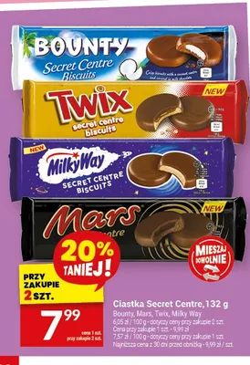 Ciastka Secret Centre Milky Way promocja w Twój Market