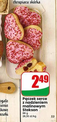 Pączek serce z nadzieniem malinowym Stokson promocja w Dino