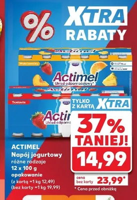 Napój jogurtowy Actimel truskawka 12-pak 100g promocja w Kaufland