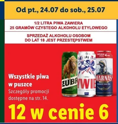 Piwa w puszce promocja w Lidl