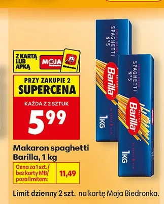 Makaron spaghetti Barilla promocja w Biedronka