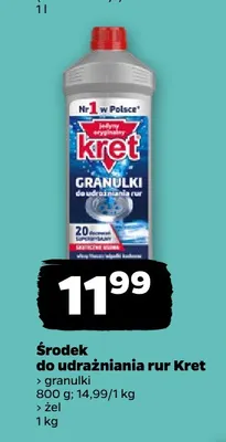 Środek do udrażniania rur żel Kret promocja w Netto