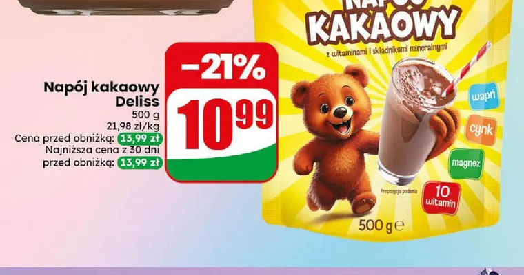 Napój kakaowy Deliss promocja w Dino