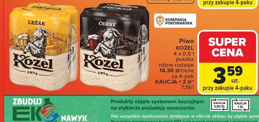 Piwo lager promocja w Carrefour