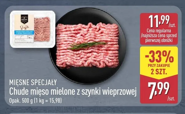 Chude mięso mielone z szynki wieprzowej Mięsne Specjały promocja w Aldi