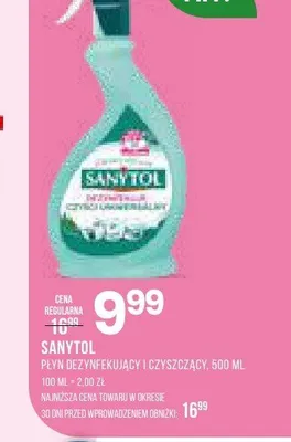 Płyn dezynfekujący i czyszczący Sanytol promocja w Drogerie Natura