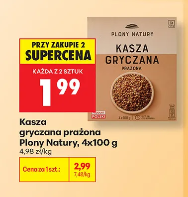 Kasza gryczana prażona Plony Natury promocja w Biedronka