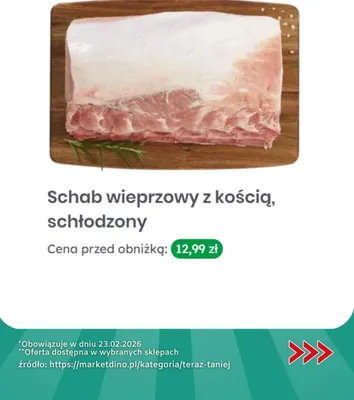 Schab wieprzowy z kością, schłodzony promocja w Dino