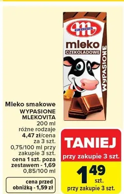 Mleko smakowe wypasione promocja w Carrefour Market