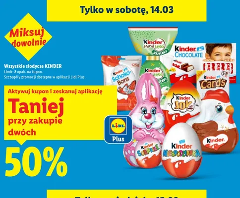 Wszystkie słodycze Kinder promocja w Lidl