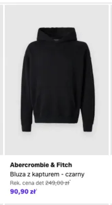 Bluza z kapturem Abercrombie & Fitch czarny promocja w Lounge by Zalando