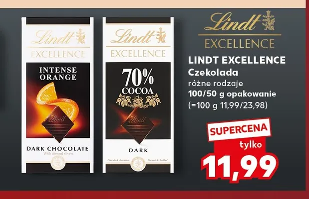 Czekolada Lindt Excellence 70% Cocoa promocja w Kaufland