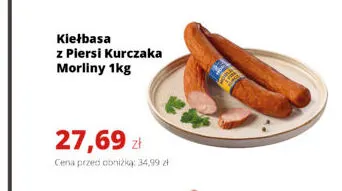 Kiełbasa z piersi kurczaka Morliny promocja w Torimpex Toruńska Sieć Sklepów Spożywczych