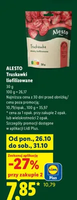 Truskawki liofilizowane Alesto promocja w Lidl