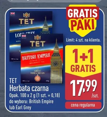 Herbata czarna Earl Grey Tet promocja w Aldi