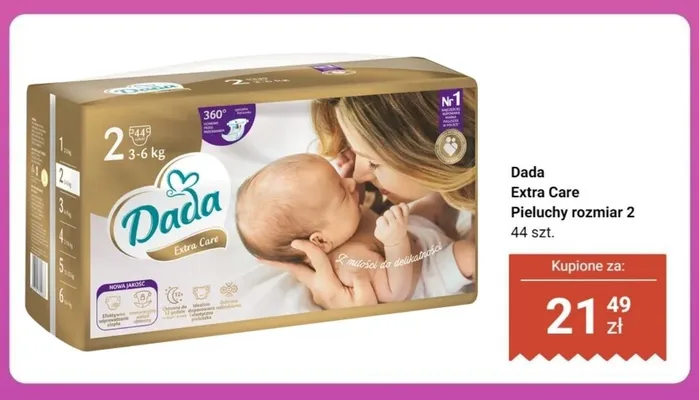 Pieluchy Dada Extra Care rozmiar 2 promocja w Biedronka