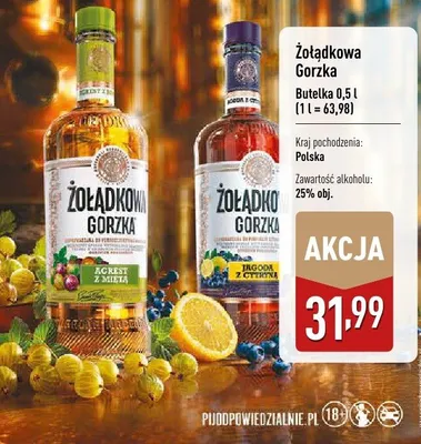 Likier Żołądkowa Gorzka promocja w Aldi