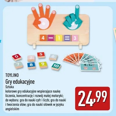 Gra edukacyjna do nauki cyfr i liczb Toylino promocja w Aldi