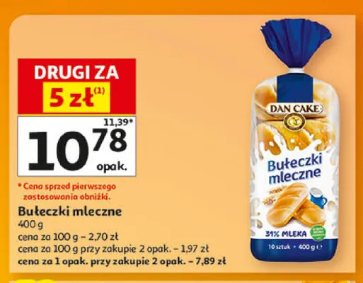 Bułeczki mleczne Dan Cake promocja w Auchan