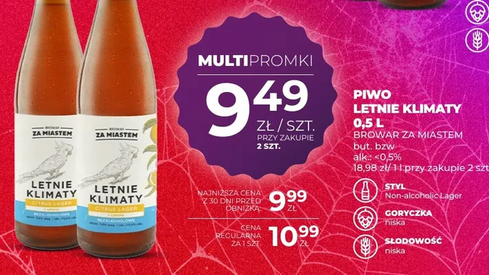 Piwo bezalkoholowe Letnie Klimaty Browar Za Miastem promocja w Duży Ben