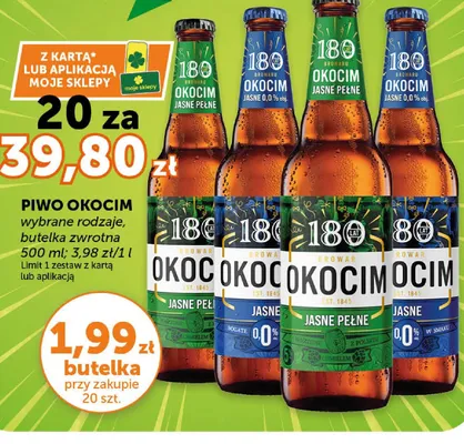 Piwo Okocim Jasne 0,0% promocja w Groszek