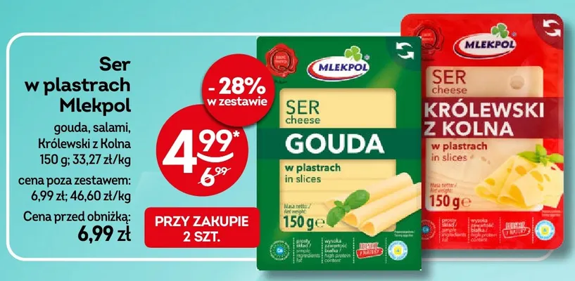 Ser salami w plastrach Mlekpol promocja w Żabka