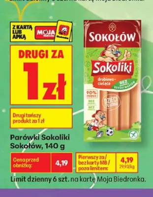 Parówki Sokoliki Sokołów promocja w Biedronka