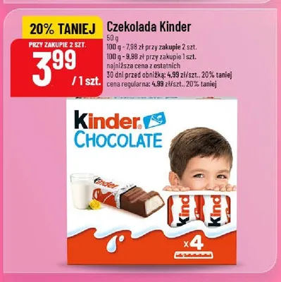Czekolada Kinder Chocolate promocja w POLOmarket
