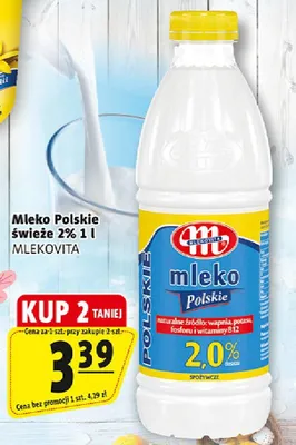 Mleko Polskie świeże 2% 1l promocja w Prim Market