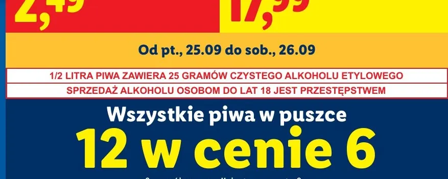 Wszystkie piwa w puszce promocja w Lidl