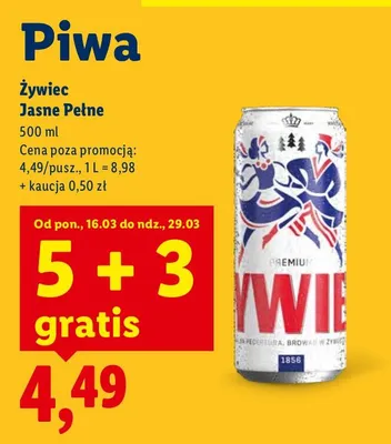Piwo Jasne Pełne promocja w Lidl